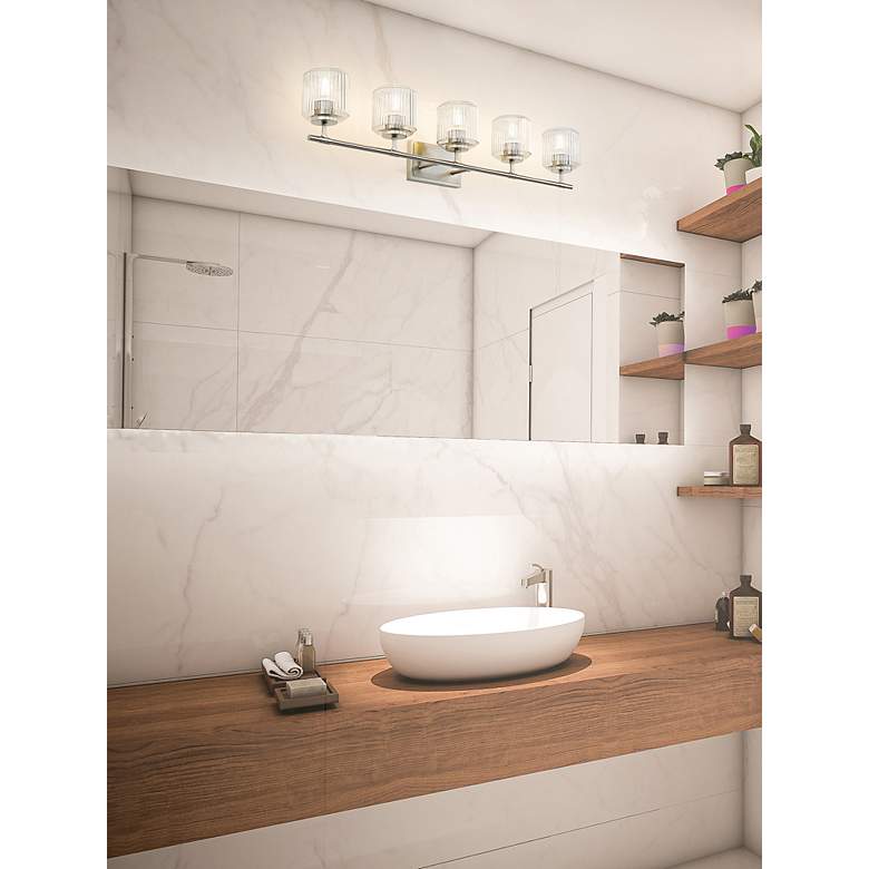 Image 3 Landon by Z-Lite Brushed Nickel 42 inch 5 Light Vanity more views