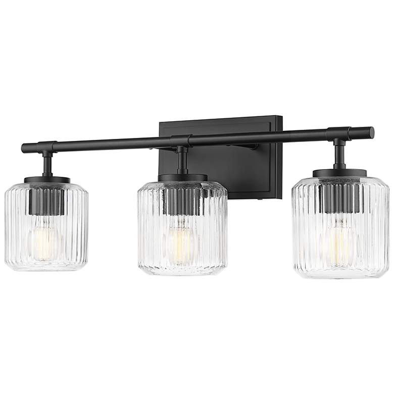 Image 2 Landon by Z-Lite Matte Black 24 inch 3 Light Vanity