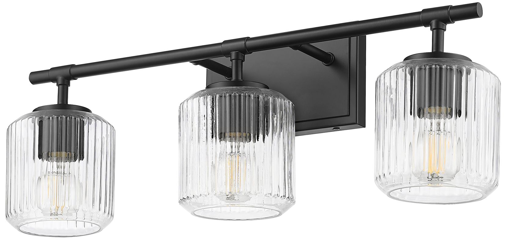 Landon by Z-Lite Matte Black 24 inch 3 Light Vanity