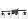 Landon by Z-Lite Matte Black 32 inch 4 Light Vanity