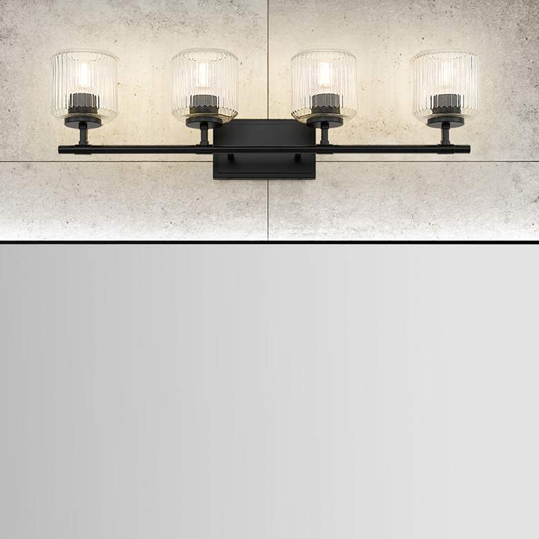 Image 1 Landon by Z-Lite Matte Black 32 inch 4 Light Vanity