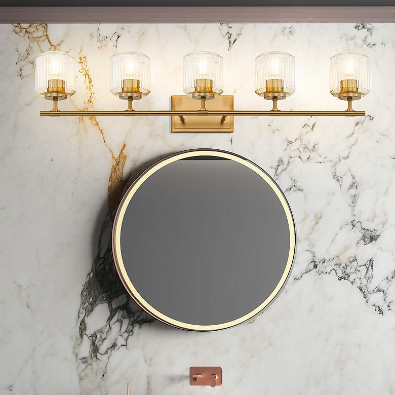 Image 1 Landon by Z-Lite Modern Gold 42 inch 5 Light Vanity