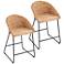 Landrine Natural Water Hyacinth Counter Stools Set of 2