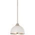 Landry 10"W Matte White and Brushed Nickel Dome Mini Pendant
