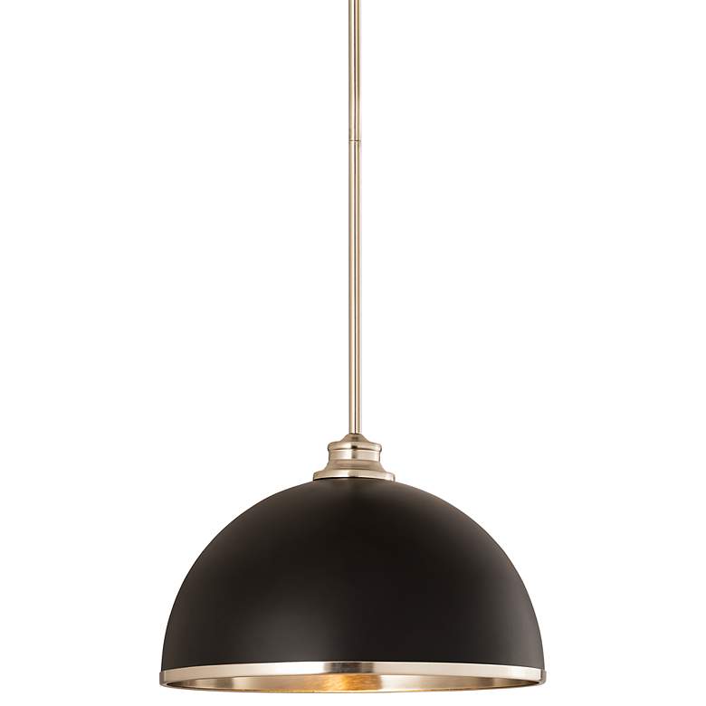 Image 1 Landry 14" Wide Brushed Nickel and Matte Black Pendant Light
