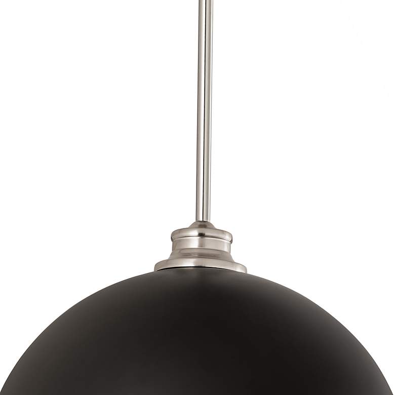 Image 3 Landry 14" Wide Brushed Nickel and Matte Black Pendant Light more views