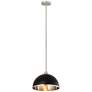 4_Landry 14" Wide Brushed Nickel and Matte Black Pendant Light more views