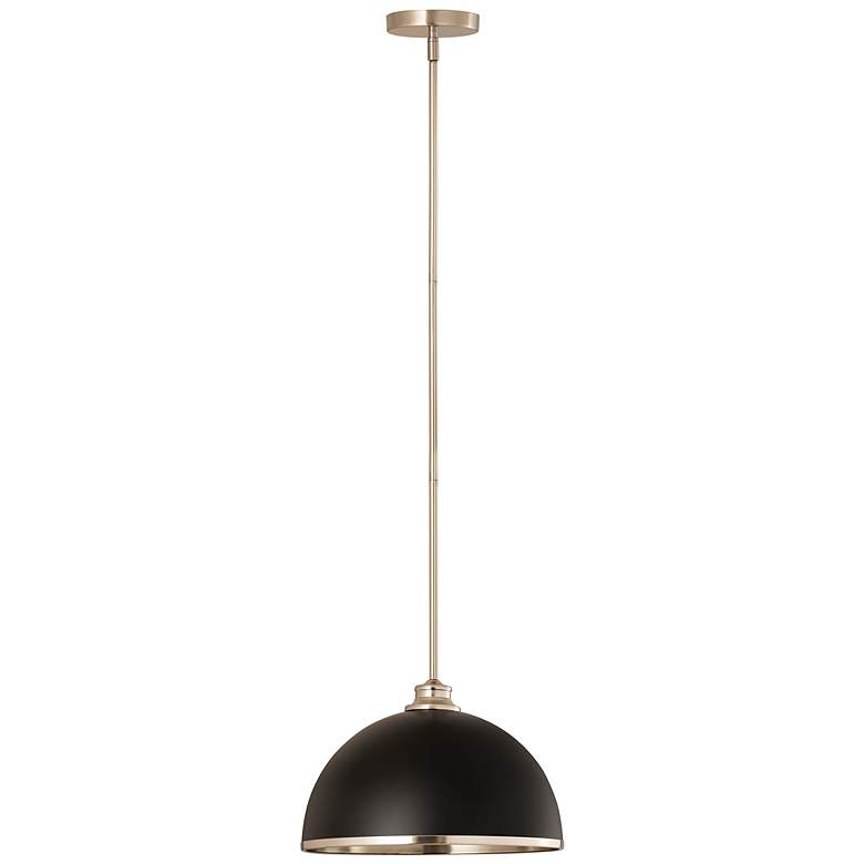 Image 6 Landry 14" Wide Brushed Nickel and Matte Black Pendant Light more views