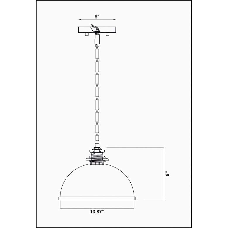 Image 7 Landry 14" Wide Matte White and Brushed Nickel Dome Pendant more views