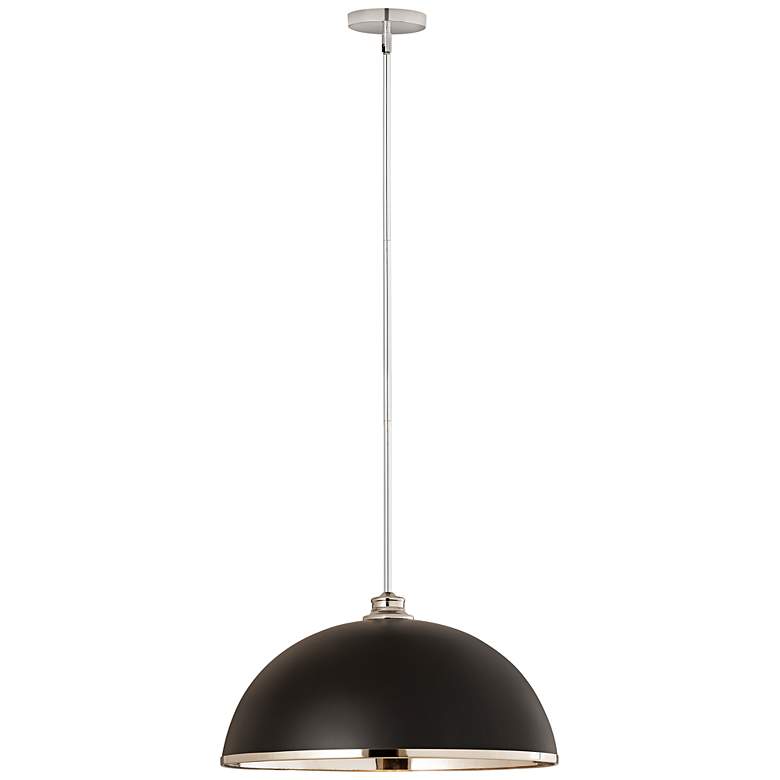Image 1 Landry 20" Wide Matte Black and Chrome Pendant Light