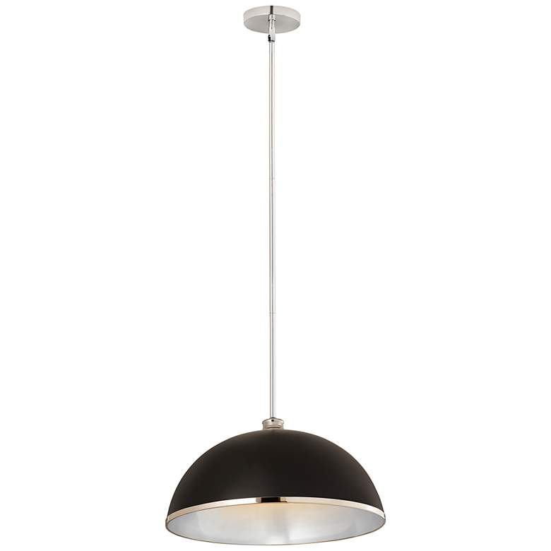 Image 4 Landry 20" Wide Matte Black and Chrome Pendant Light more views