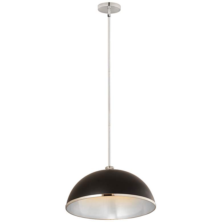 Image 5 Landry 20" Wide Matte Black and Chrome Pendant Light more views