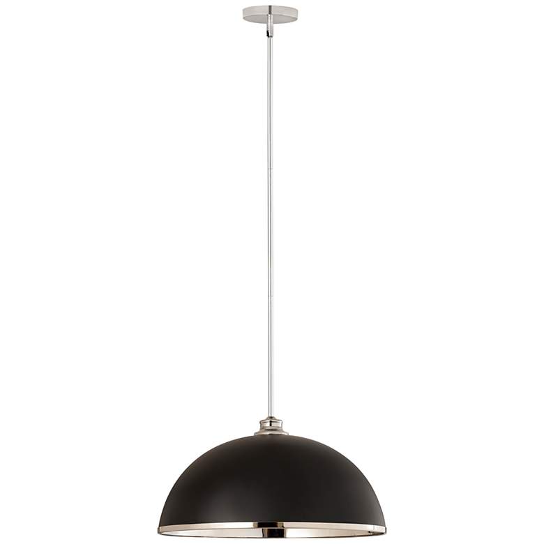 Image 7 Landry 20" Wide Matte Black and Chrome Pendant Light more views
