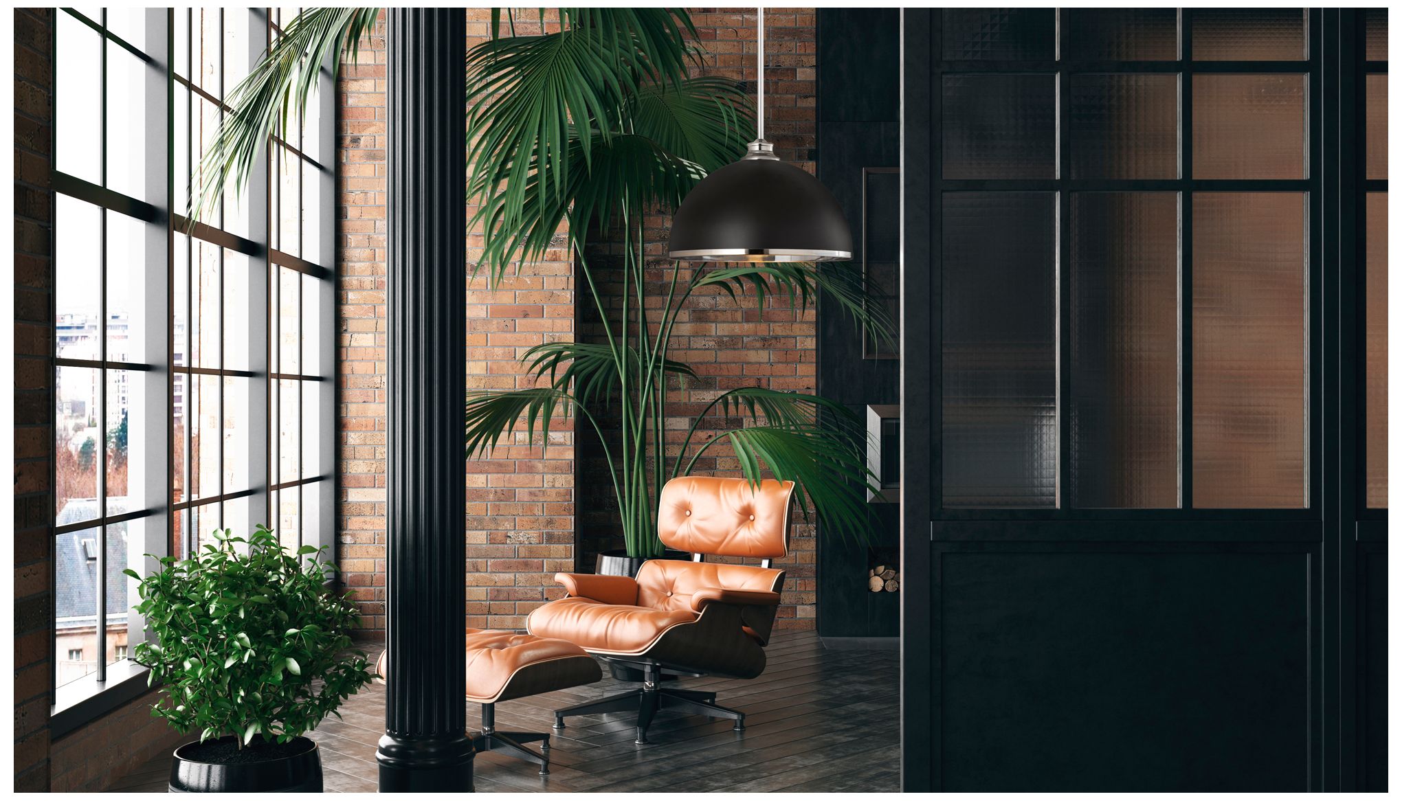 Image 3 Landry by Z-Lite Matte Black + Chrome 14 inch 1 Light Pendant more views