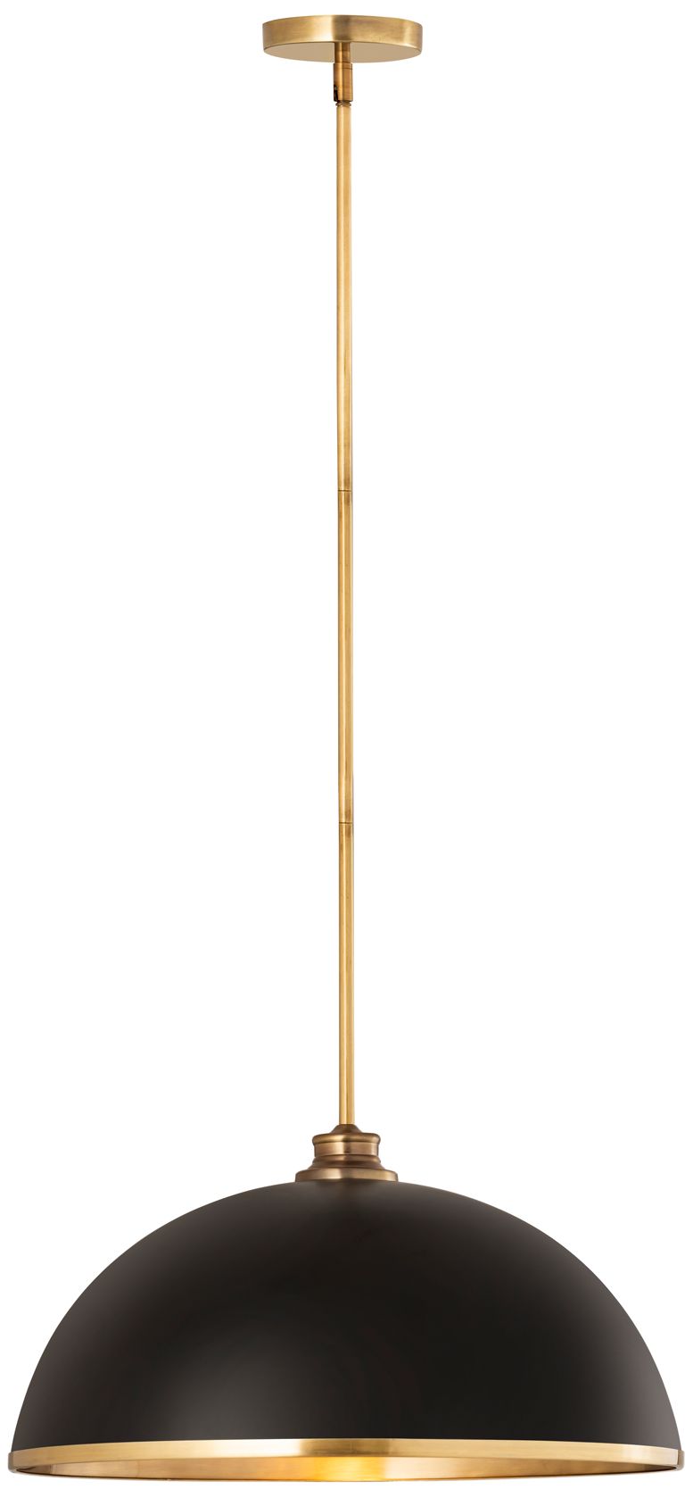 Landry by Z-Lite Matte Black + Rubbed Brass 20 inch 1 Light Pendant