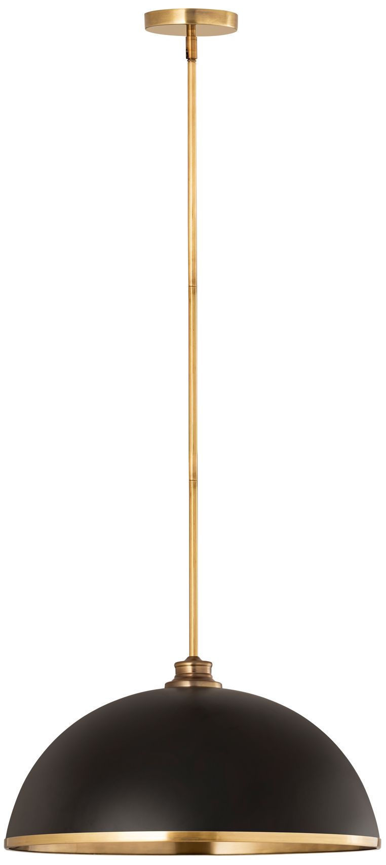 Landry by Z-Lite Matte Black + Rubbed Brass 20 inch 1 Light Pendant