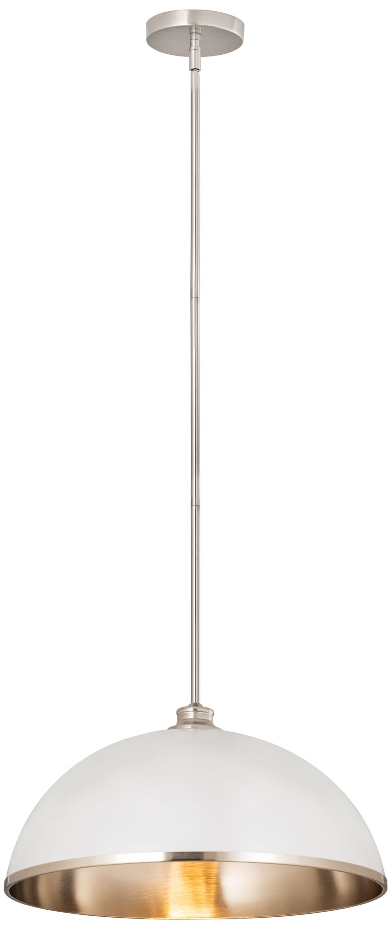Thumbnail4 of Landry by Z-Lite Matte White + Brushed Nickel 20 inch 1 Light Pendant more views