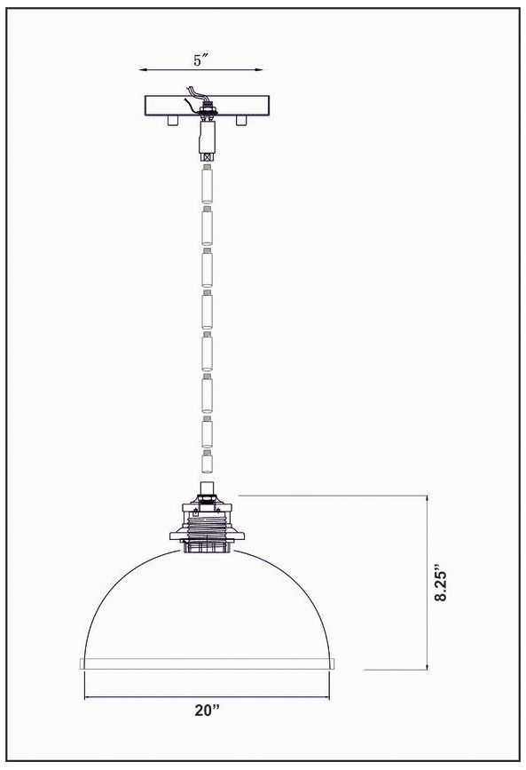 Landry by Z-Lite Matte White + Brushed Nickel 20 inch 1 Light Pendant