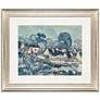 Landscape with Houses 43" Wide Giclee Framed Wall Art