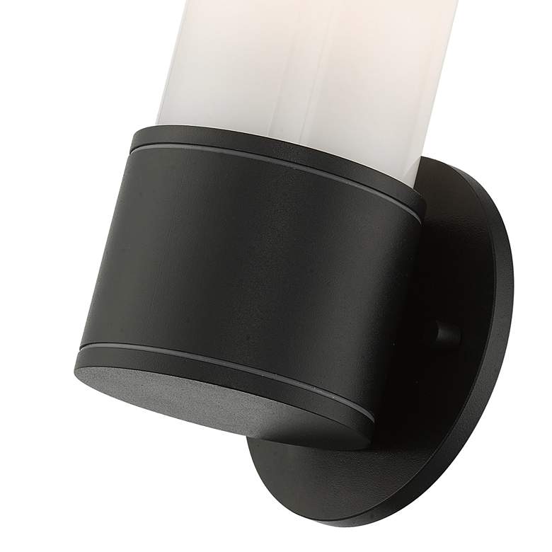 Image 3 Landsdale 10" High Textured Black Lantern Outdoor Wall Light more views