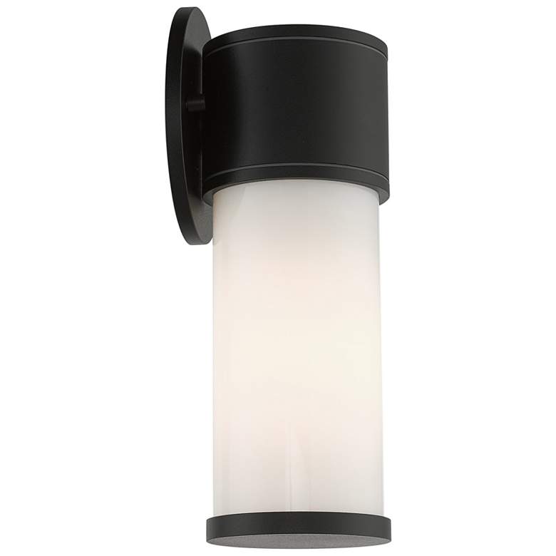 Image 4 Landsdale 10" High Textured Black Lantern Outdoor Wall Light more views