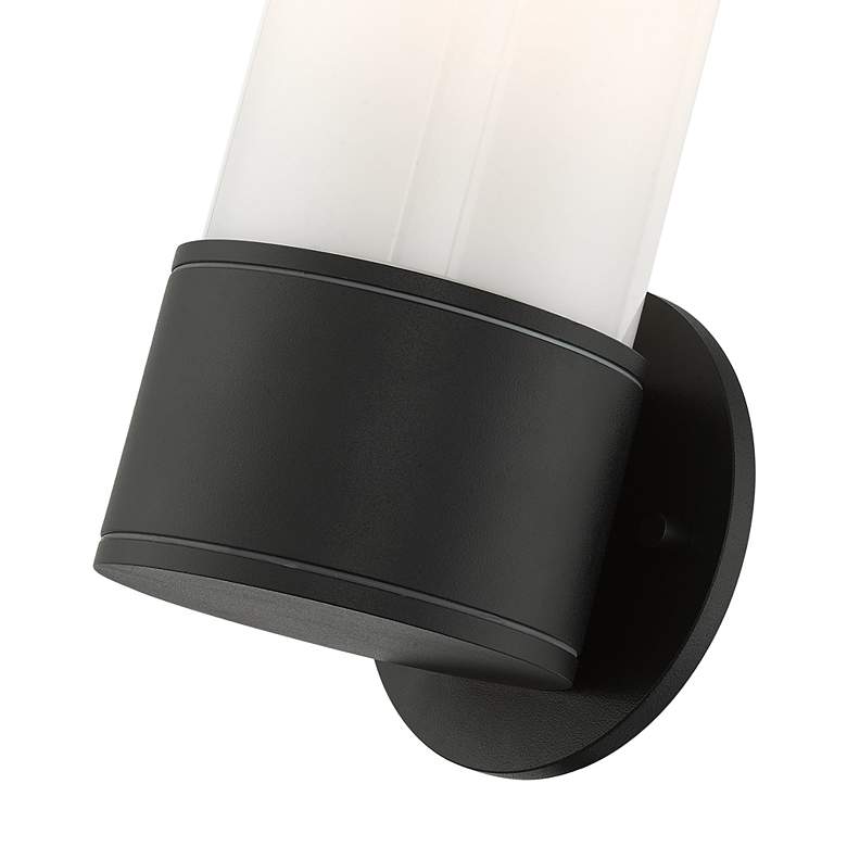 Image 3 Landsdale 12" High Textured Black Lantern Outdoor Wall Light more views