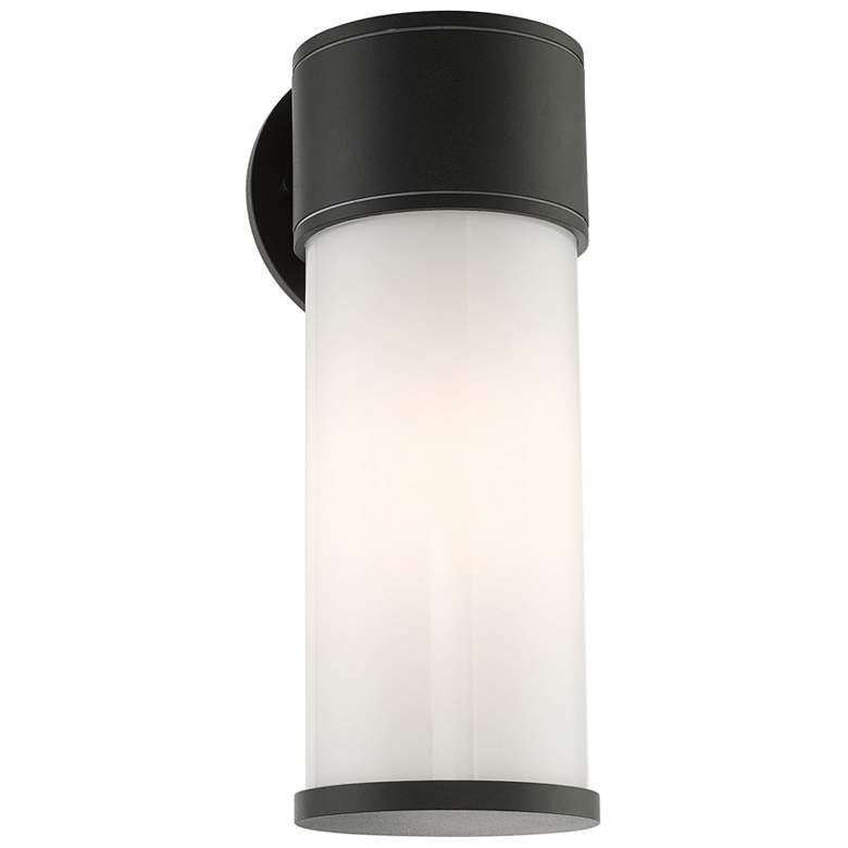 Image 4 Landsdale 12" High Textured Black Lantern Outdoor Wall Light more views