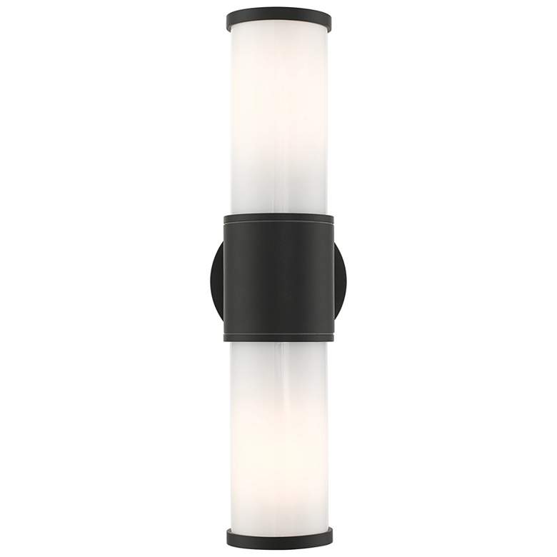 Image 5 Landsdale 17 inch High Black 2-Light Lantern Outdoor Wall Light more views