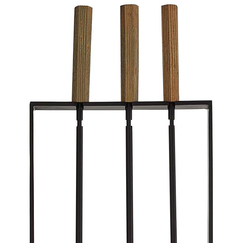 Image 2 Landt Blackened Iron 3-Piece Fireplace Tool Set more views