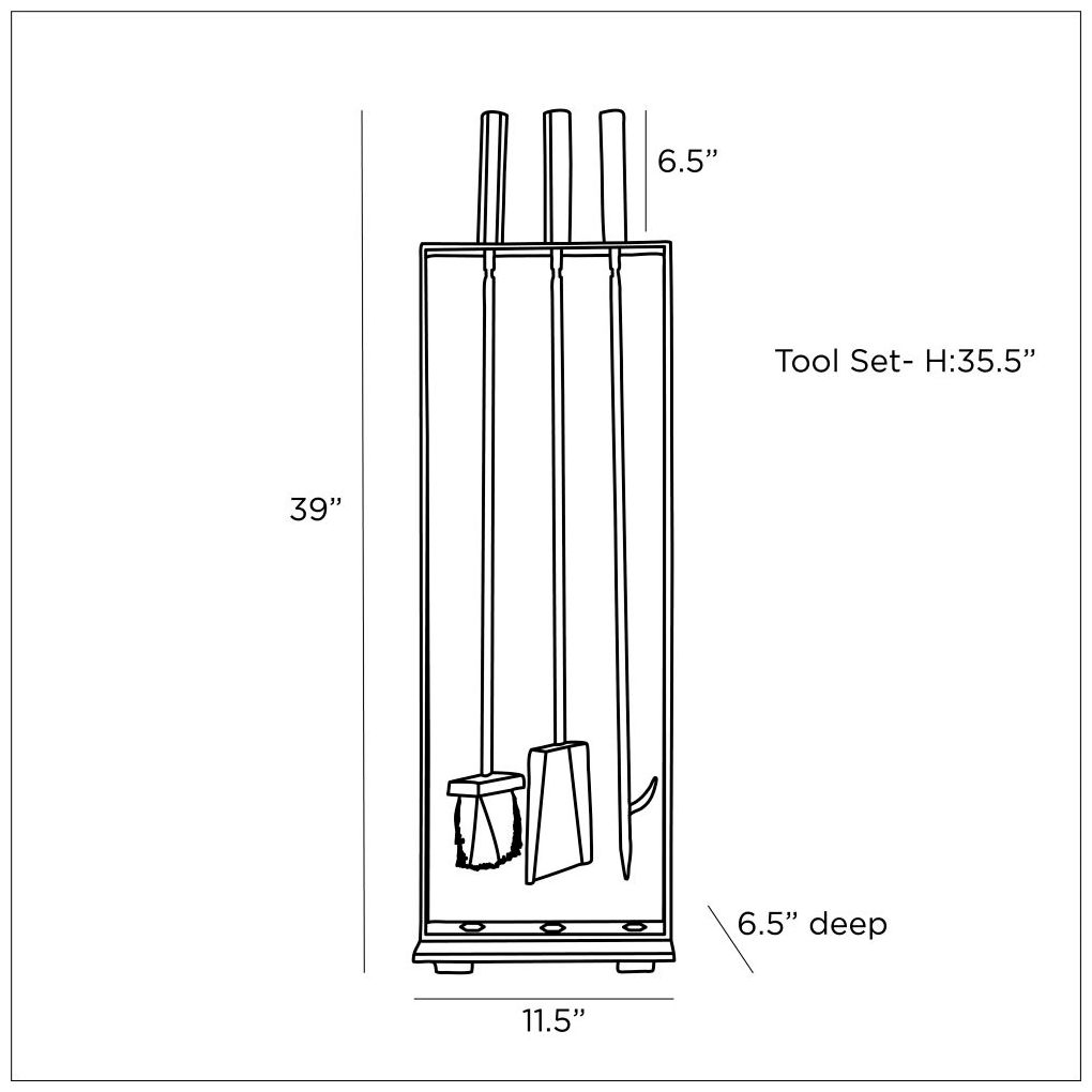 Image 5 Landt Blackened Iron 3-Piece Fireplace Tool Set more views