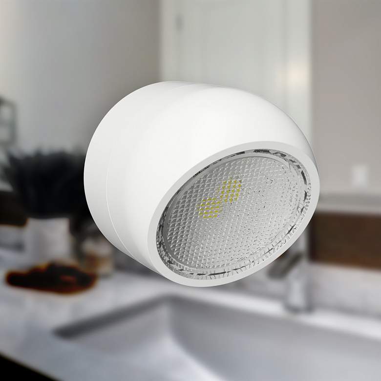 Image 3 Lane 1 1/2"H White Rotating Direct LED Night Lights Set of 2 more views