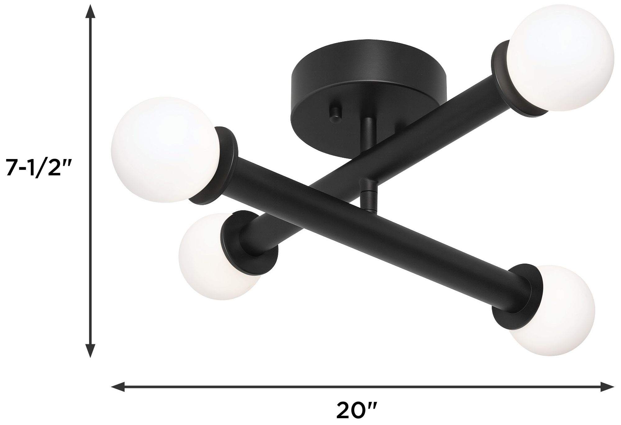 Lane 20" Wide 4-Light Antique Brass LED Flush Mount