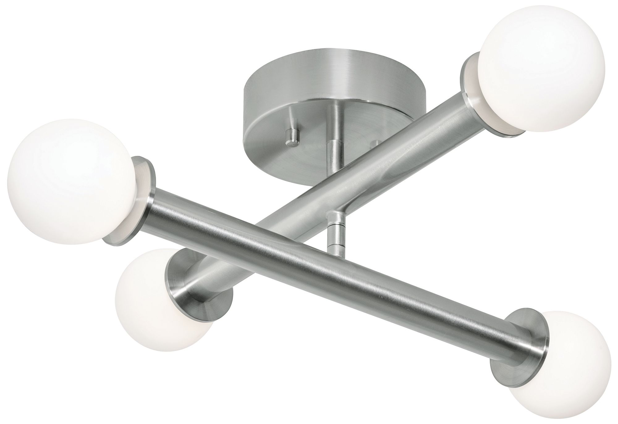 Image 2 Lane 20" Wide 4-Light Satin Nickel LED Flush Mount more views