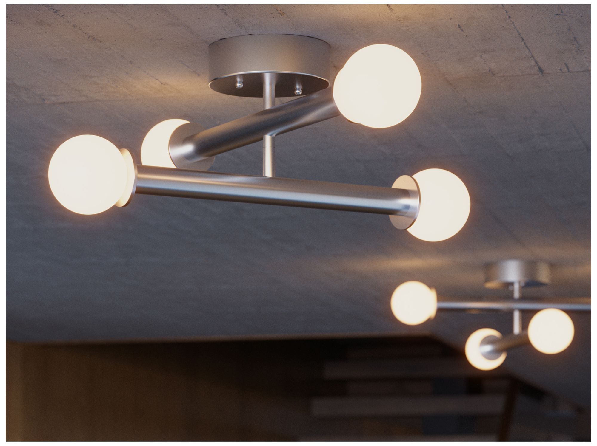 Image 5 Lane 20" Wide 4-Light Satin Nickel LED Flush Mount more views
