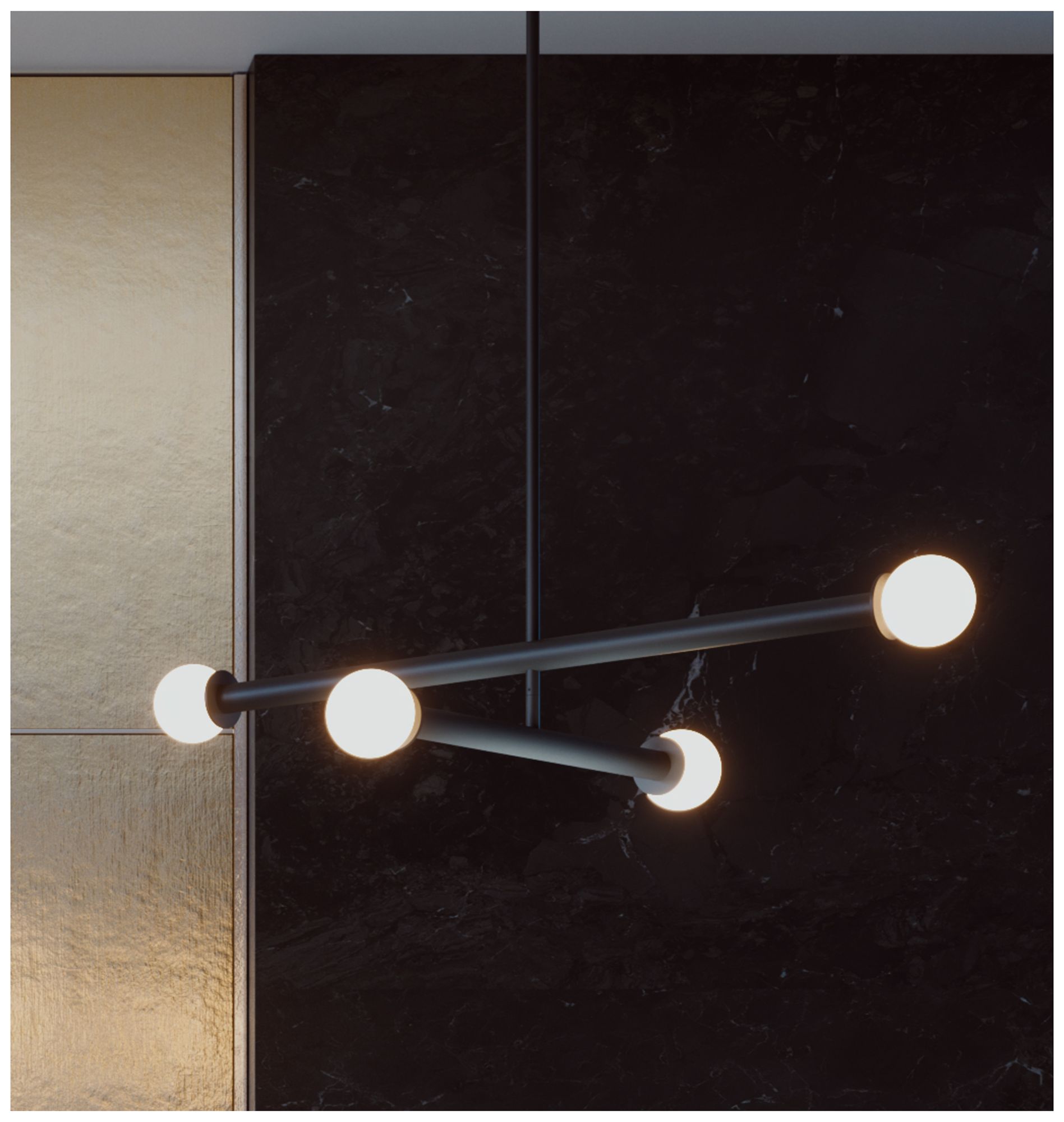 Image 5 Lane 36" Wide 4-Light Black LED Pendant more views