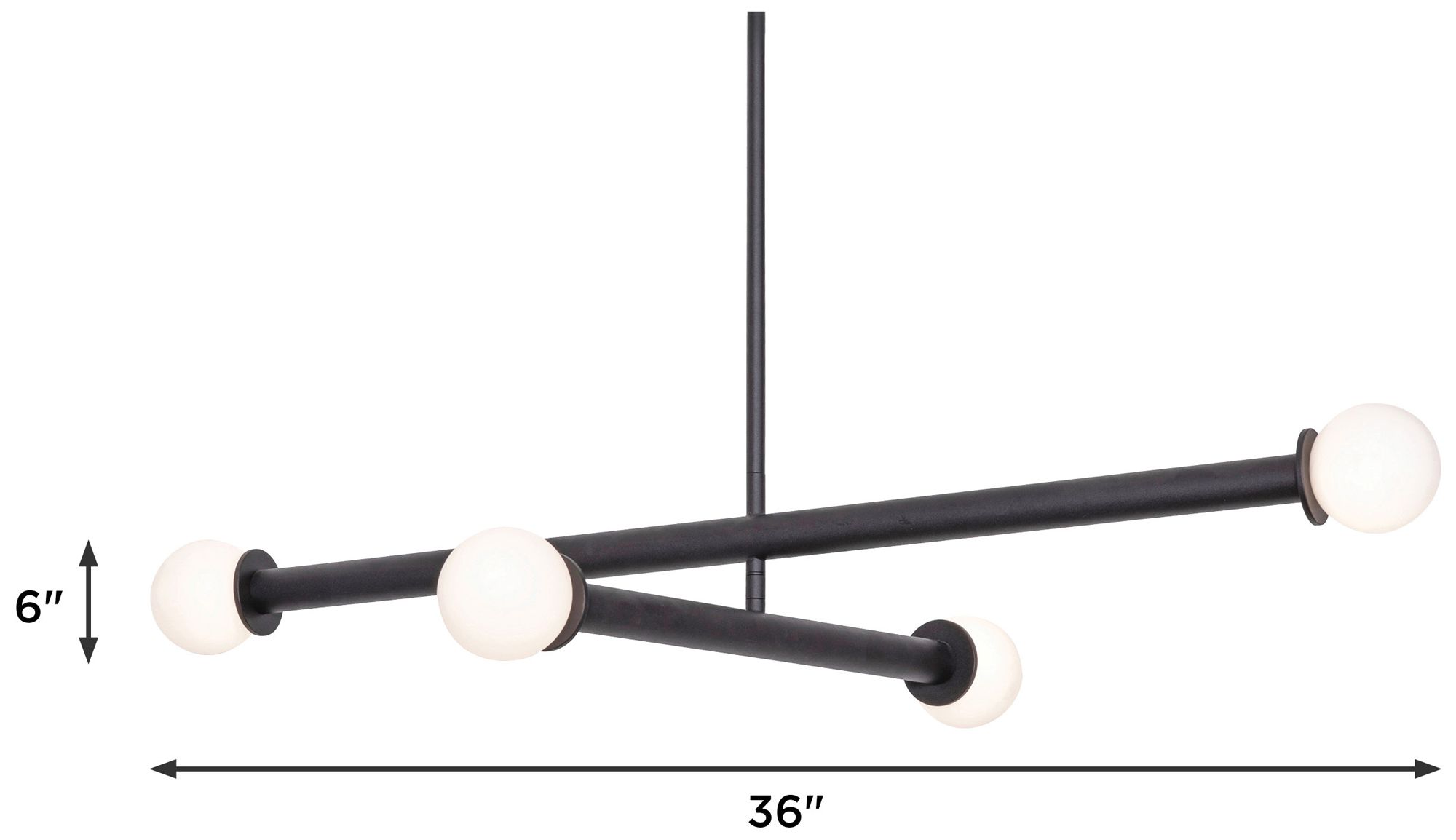 Lane 36" Wide 4-Light Black LED Pendant