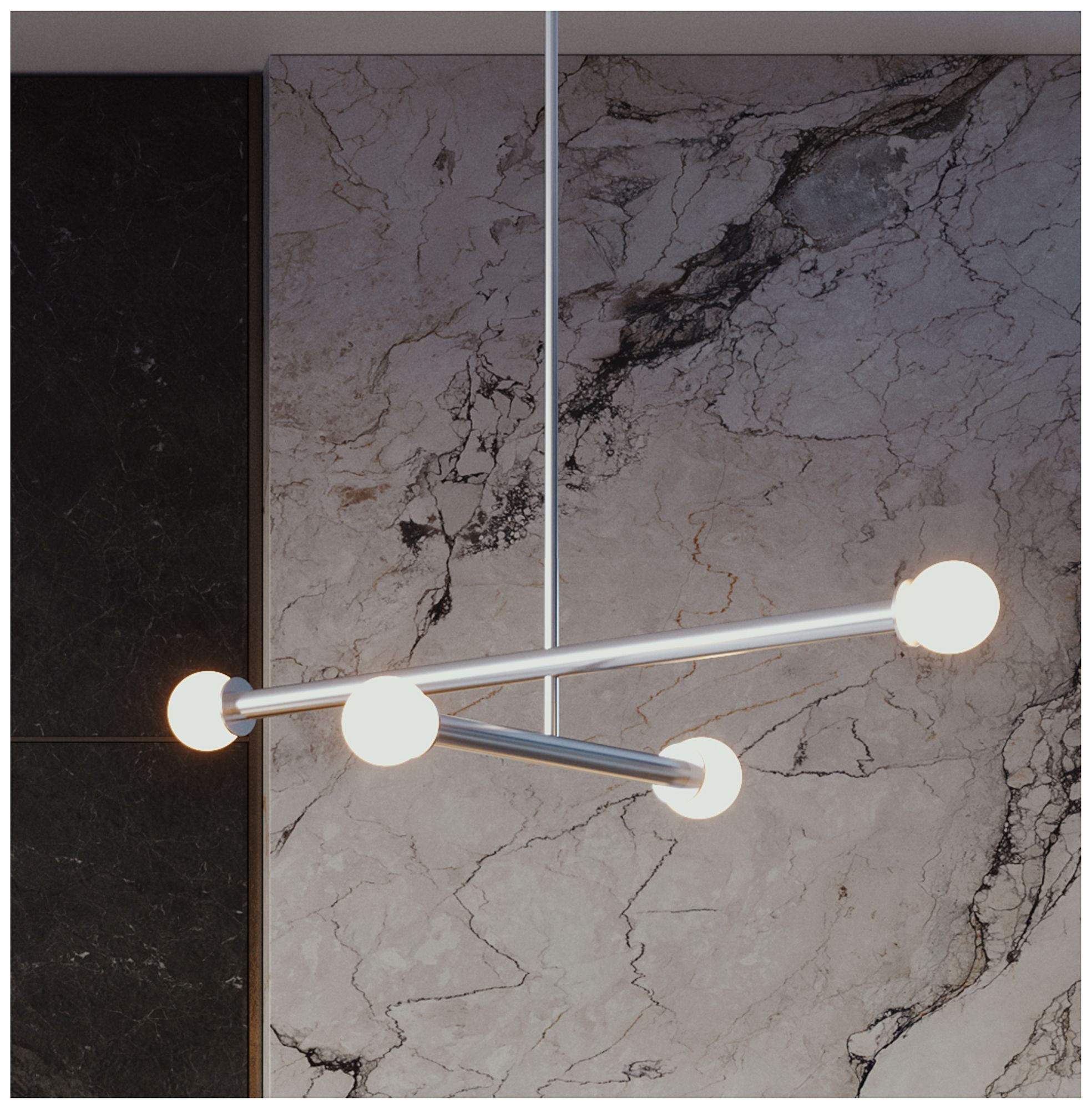 Image 5 Lane 36" Wide 4-Light Satin Nickel LED Pendant more views