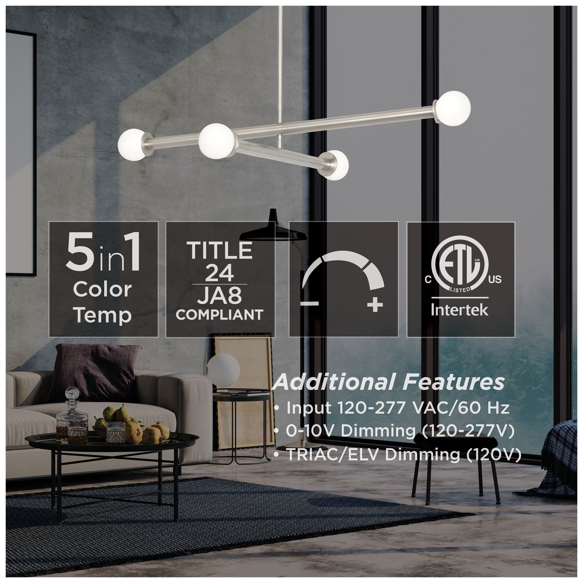 Image 7 Lane 36" Wide 4-Light Satin Nickel LED Pendant more views