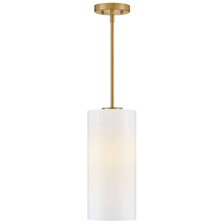 Image 3 Lane 7" Wide Lacquered Brass Cylinder Mini Pendant more views