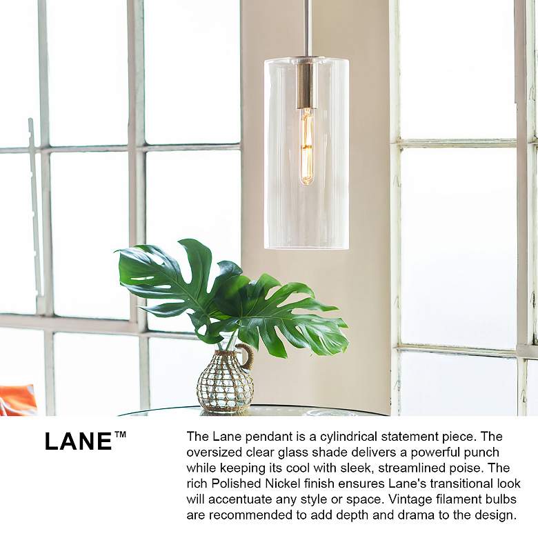 Image 7 Lane 7" Wide Lacquered Brass Cylinder Mini Pendant more views