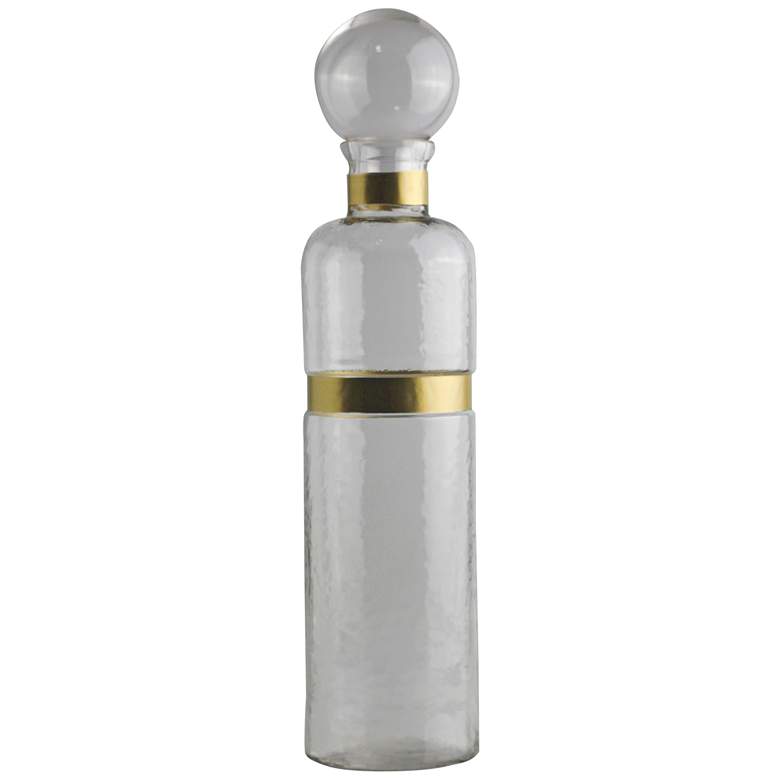 Image 1 Lane Cordial Clear Glass with Gold Accents 18" High Decanter