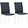 Lane French Navy Synthetic Leather Dining Chairs Set of 2
