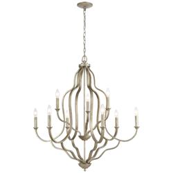 Lanesboro 34&quot; Wide 9-Light Chandelier - Dusted Silver