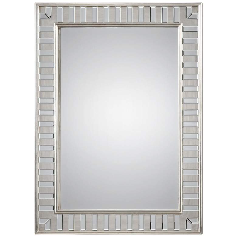Image 2 Lanester Silver Leaf 36 inch x 48 inch Rectangular Wall Mirror