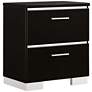 Lanesville 23 1/4" Wide Black Wood Nightstand with USB Port in scene