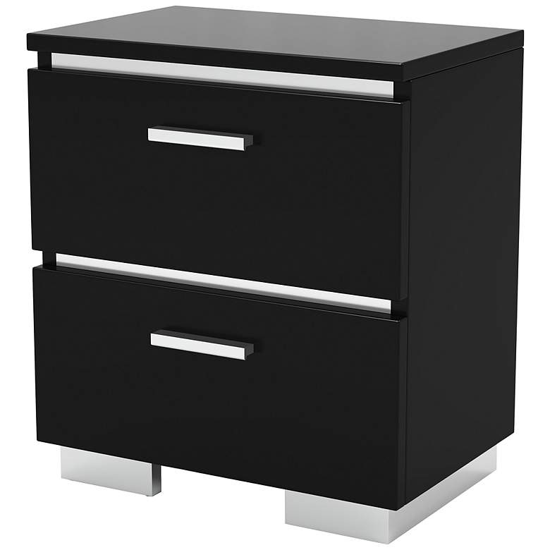 Image 6 Lanesville 23 1/4" Wide Black Wood Nightstand with USB Port more views