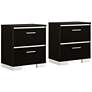 Lanesville 23 1/4" Wide Black Wood Nightstands with USB Port Set of 2