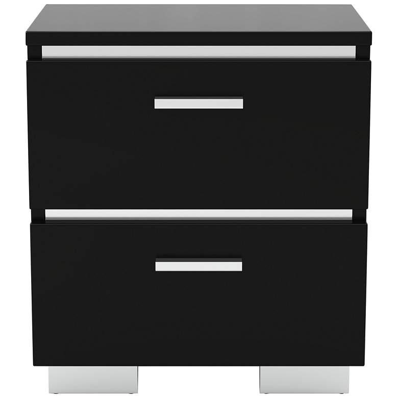 Image 2 Lanesville 23 1/4" Wide Black Wood Nightstands with USB Port Set of 2 more views