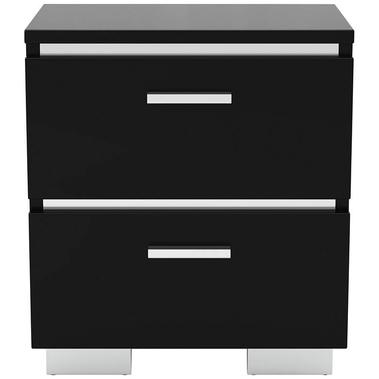 Image 2 Lanesville 23 1/4" Wide Black Wood Nightstands with USB Port Set of 2 more views