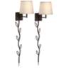Lanett Painted Bronze Plug-In Swing Arm Wall Lamp Set of 2 with Cord Covers
